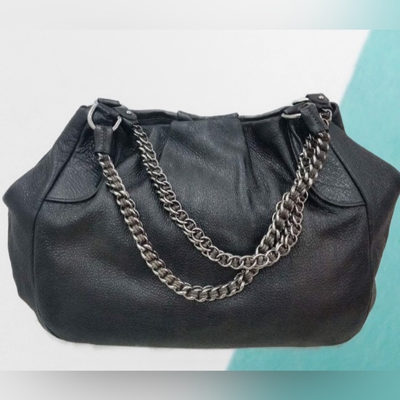 Prada Lux Chain Strap Large Nero Black Shoulder Bag Cervo Leather PURSE - Picture 6 of 11
